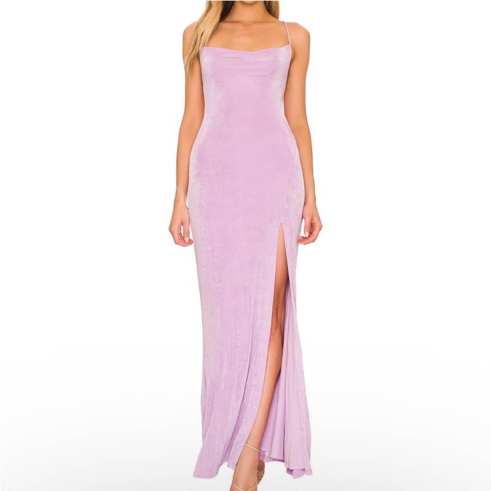 Elegant Lavender Spaghetti Strap Dress